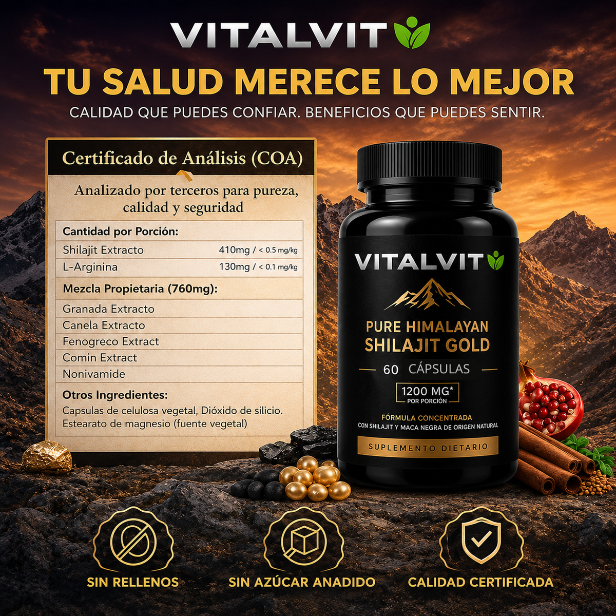 Shilajit Gold™ | Potencia Natural Masculina